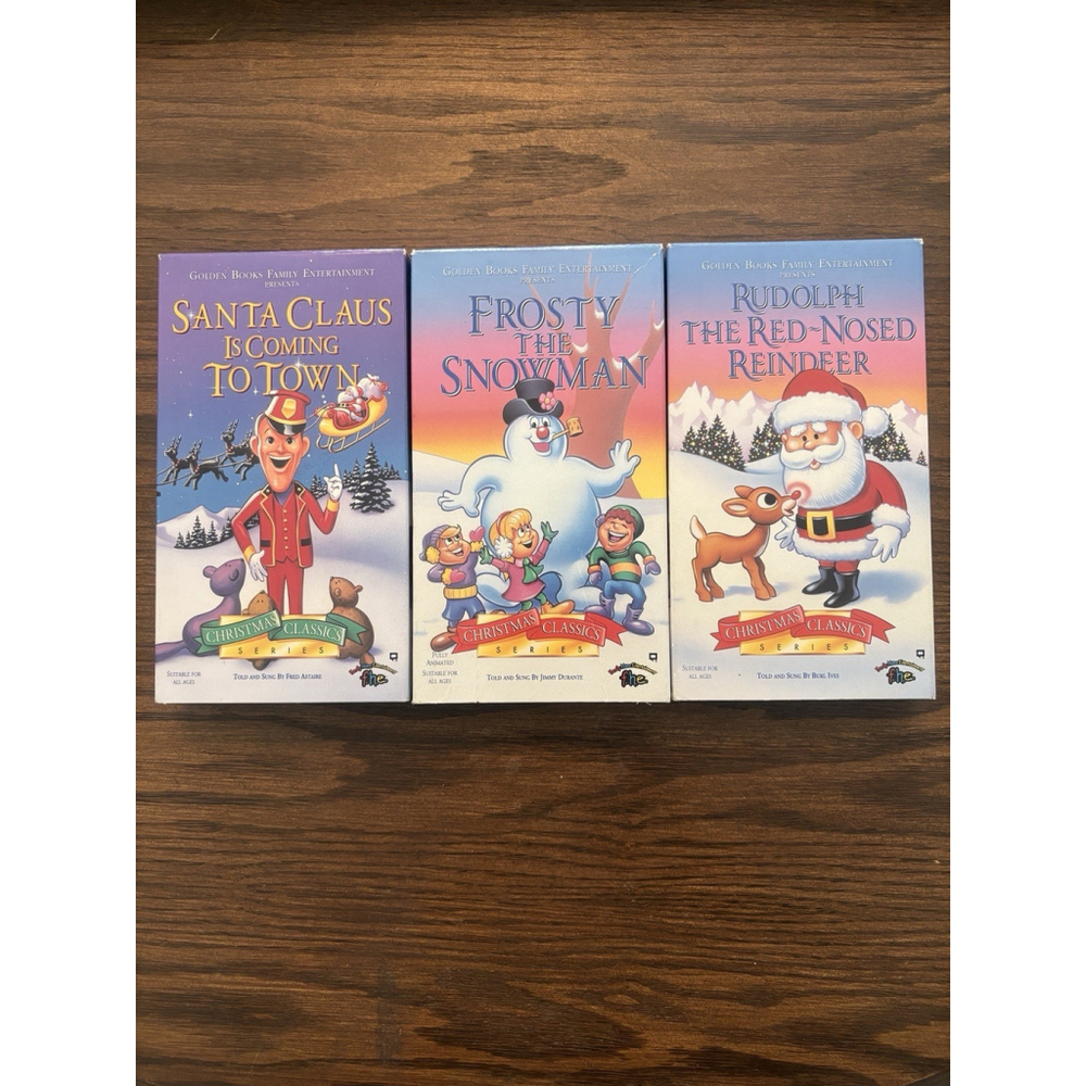 Christmas Classics Series Lot VHS 1993 Rudolph, Frosty, Santa Claus Rare Vintage